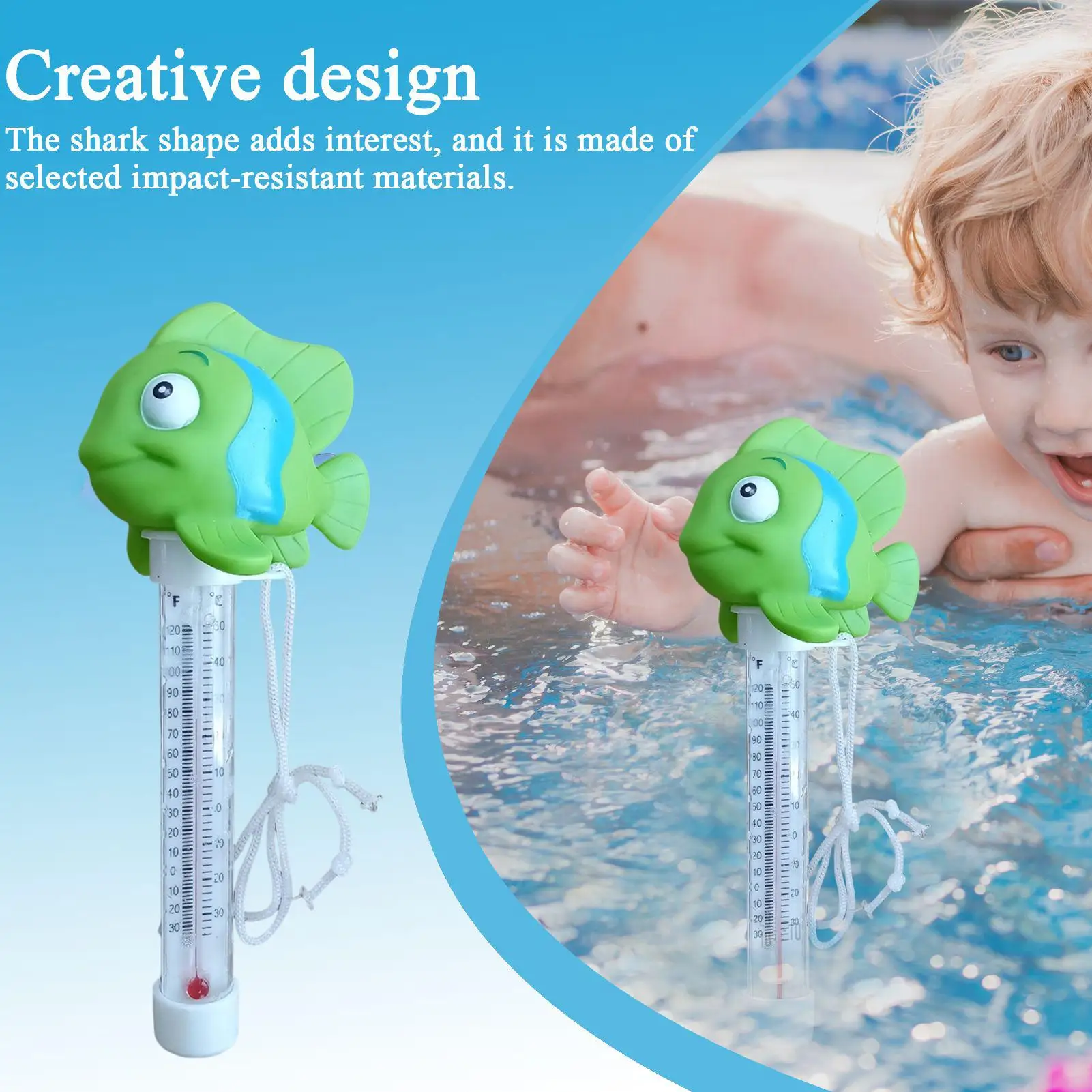 Floating Pool Thermometer, Large Size Easy Read for Water Temperature with String - Swimming Pool, Spas, Hot Tubs SPA Aquarium