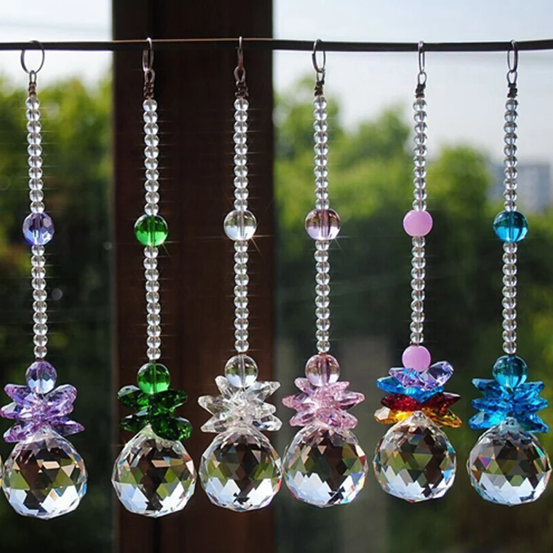 20mm Crystal Suncatcher Ball Prism Pendant Window Sun Catchers Chandelier Pendants Lighting Lamp Parts Curtain Hanging Ornament