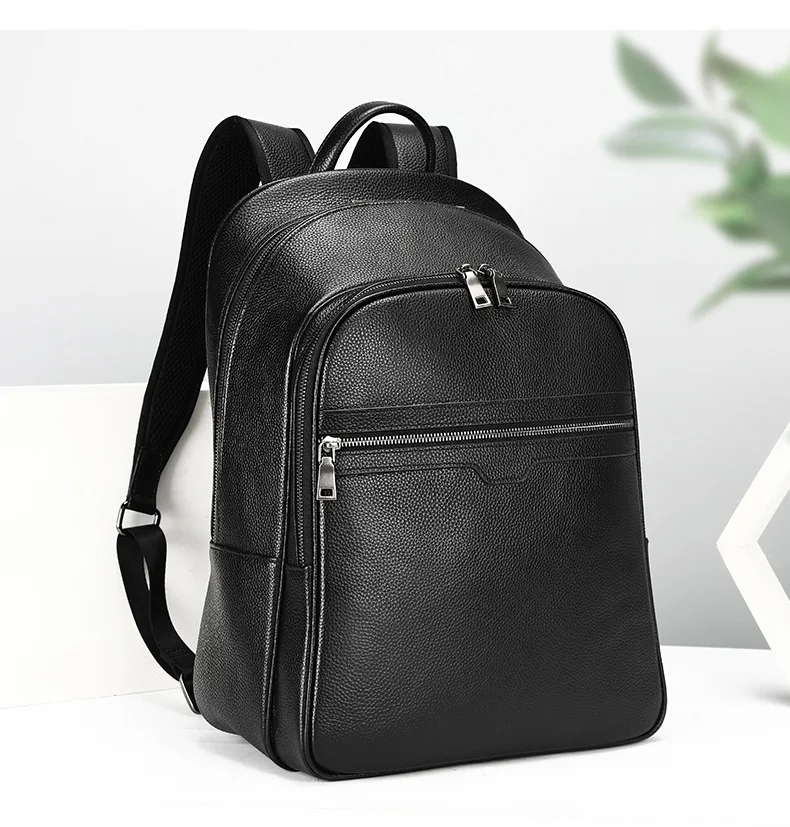 Herren-Business-Rucksack aus echtem Leder mit High-End-Feeling