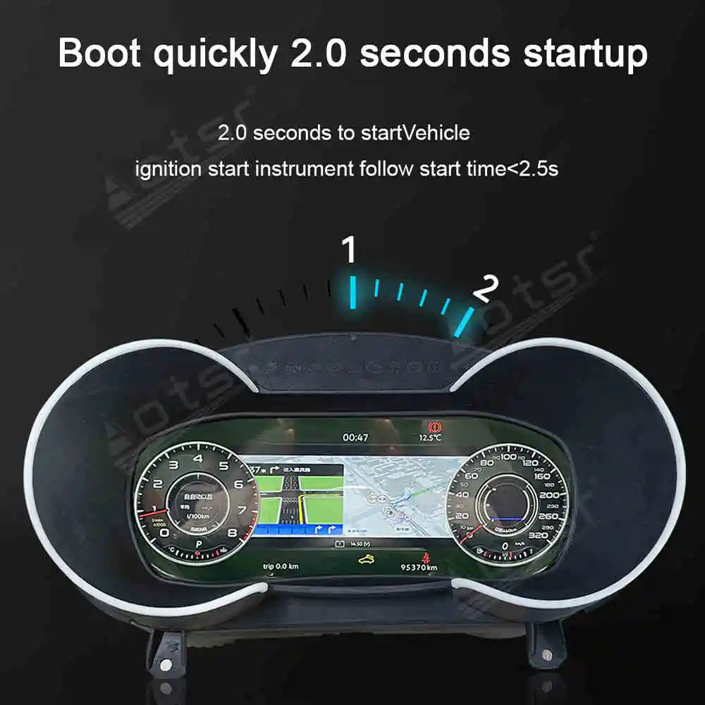 10.25''Digital Instrument Gauge Cluster Speedometer For Audi TT 2008-2014 LCD Dashboard Panel Tachometer Virtual Cockpit Odomete