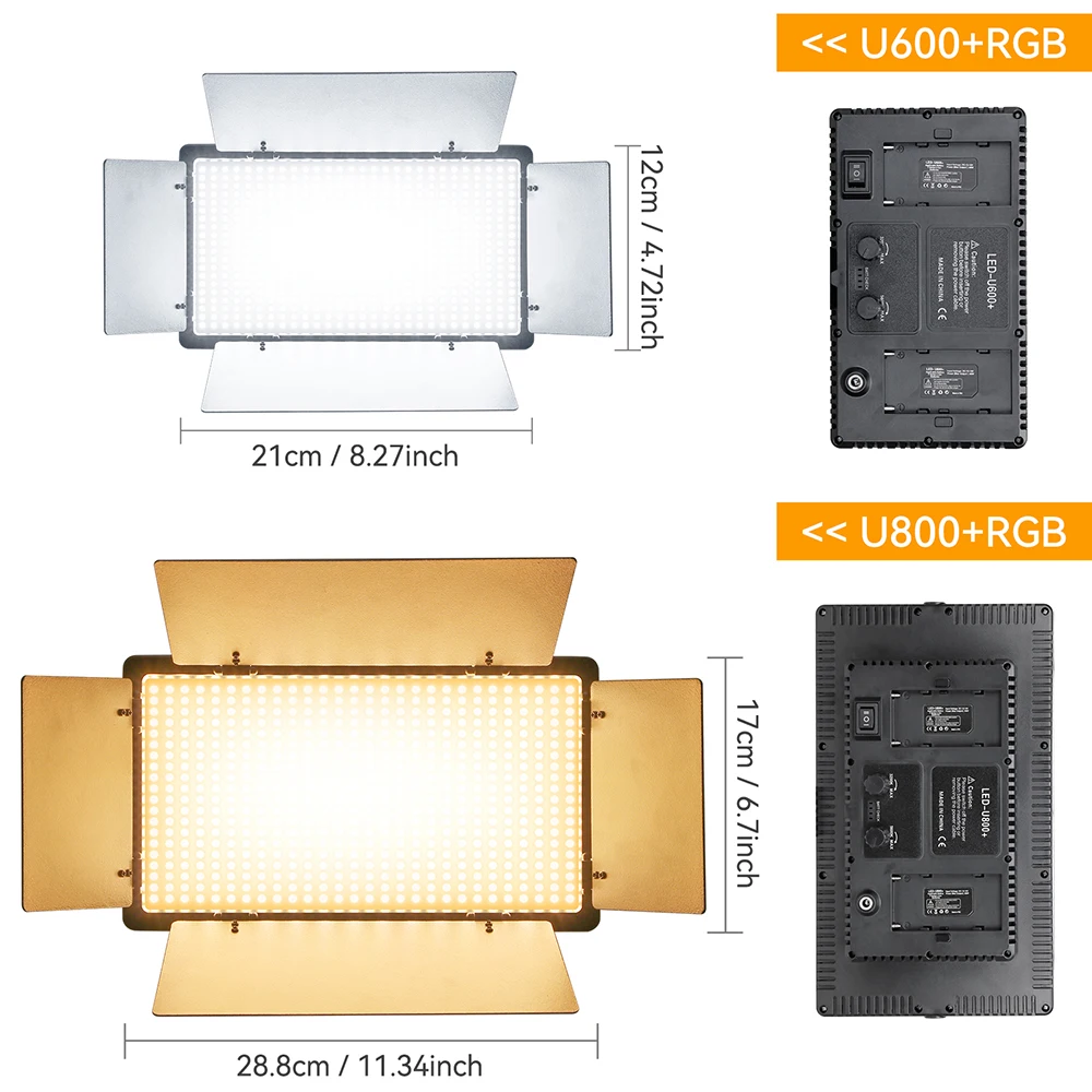 U600 U800 rgbビデオledフォトスタジオライトカメラyoubuteためビデオrgbライトポータブルビデオ写真パネルランプビデオ