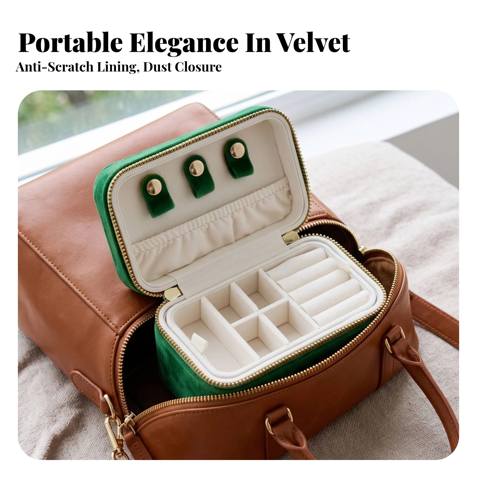 Double-Layer Jewelry Box Organized Velvet Jewelry Box Organizer Soft Luxurious for Women, Dresser