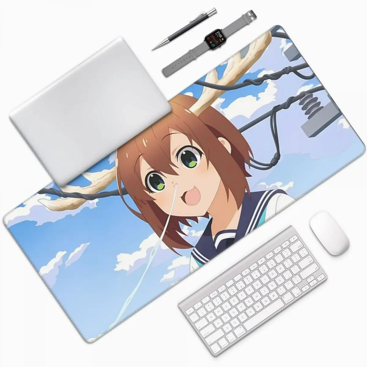 Anime My Deer Friend Nokotan Large Mouse Pad Computer Keyboard Mouse Mat Gamer PC Laptop Desk Mat Office Accessories Table Mats