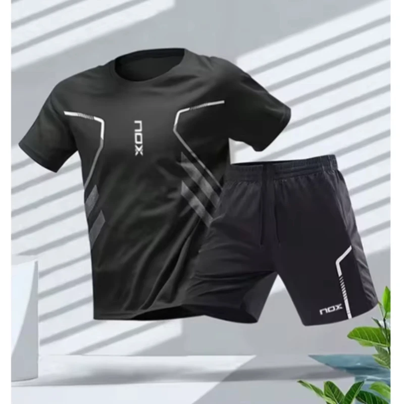 Tennis Badminton NOX Summer Tracksuit Set Men Clothing Gradient Short Sleeve Sports T-shirt Shorts 2 Piece Outfit Training Suits