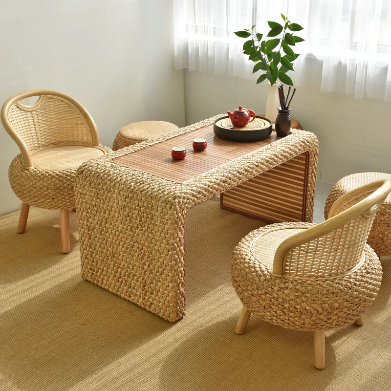 LMM Natural Rattan Rattan Home Tea Drinking Stool