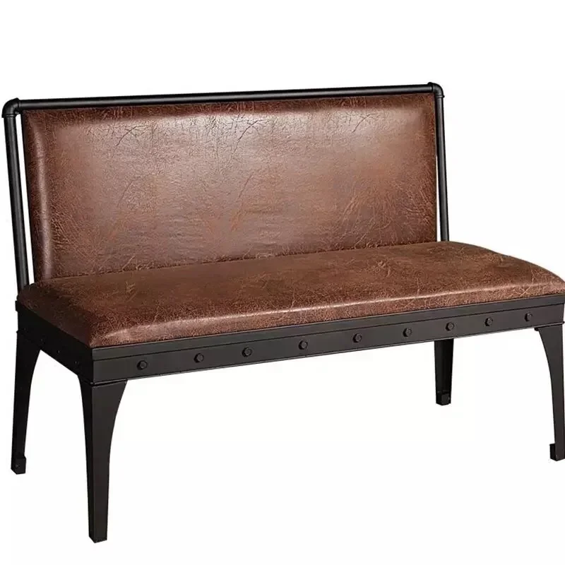Creative retro bar casual double sofa industrial style creative iron restaurant hot pot shop booth