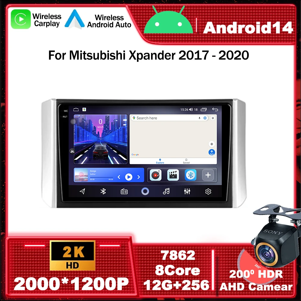 

Android 14 Car Radio Multimedia Video Player Navigation GPS For Mitsubishi Xpander 2017 - 2020 WIFI 4G LET Head Unit QLED Screen