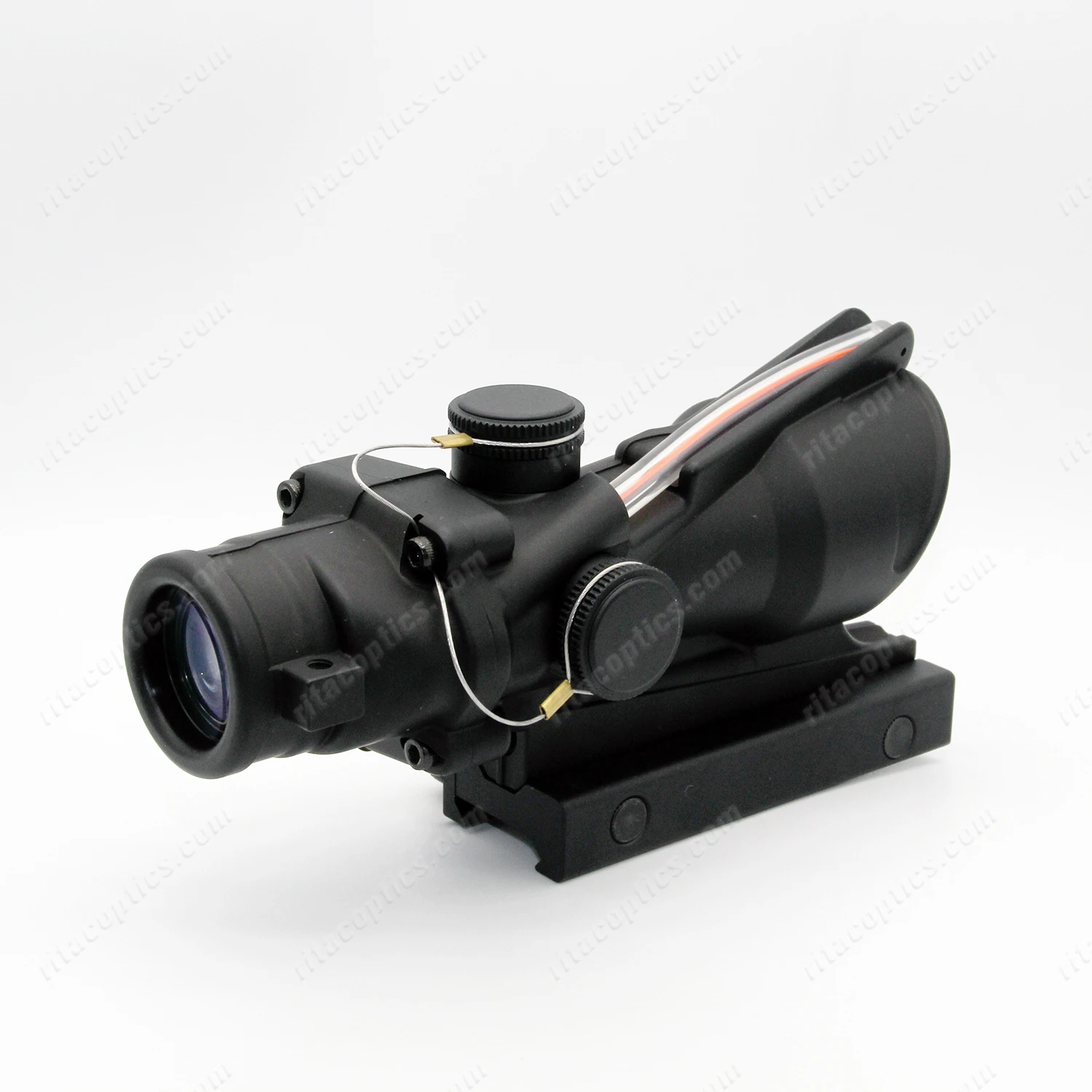 Tactical 4x32 Embossed Logo Fiber Optic Red Chevron Green Chevron Scope