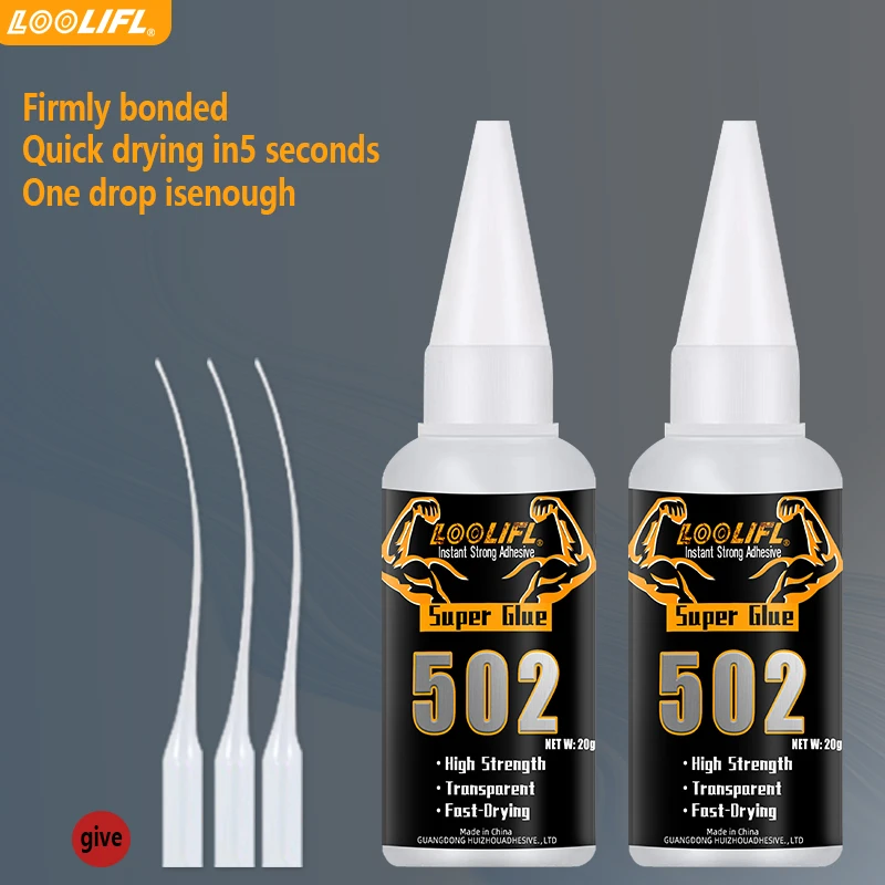 502 Super Adhesive, Suitable for Plastic, Metal, Wood, Ceramics, Cyanoacrylate Household Maintenance and Small Parts Repair 20g