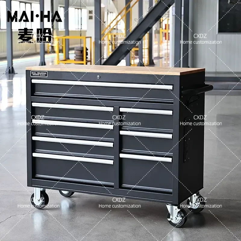 Heavy Duty Tool Box with Socket 42 Inch Mobile Workbench Multi Function Cart for Workshop Auto Repair and Maintenance