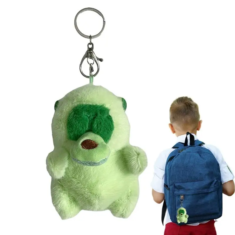 Capybara Stuffed Ornament Avocado Capybara Keychain Pendant Stuffed Drawstring Design Cute Bag Decoration Vibration Function For