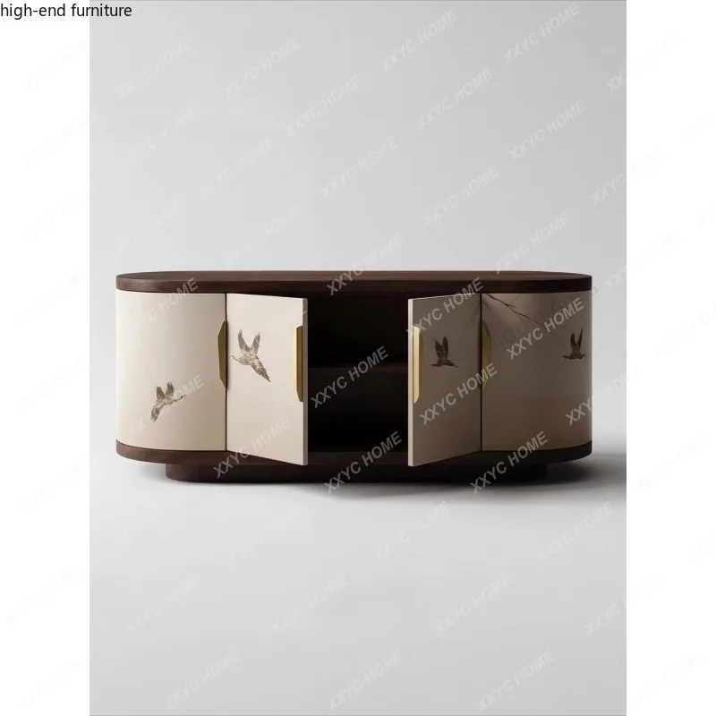 XXMedieval solid wood dining side cabinet, high-end entrance entrance cabinet, simple storage cabinet