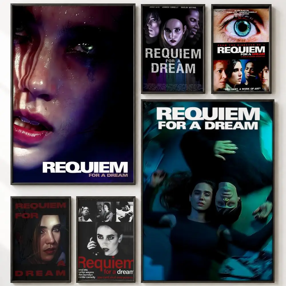 Movie Requiem for a Dream Poster HD poster wall art self-stick no-residue for home cafe office great gift