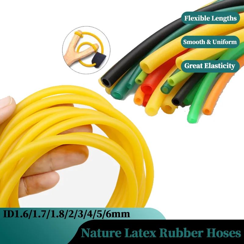 

2/3/10m Latex Rubber Hoses Good Quality Slingshot Catapult Speargun Tension Belt Elastic Rubber Band ID1.6/1.7/1.8/2/3/4/5/6mm