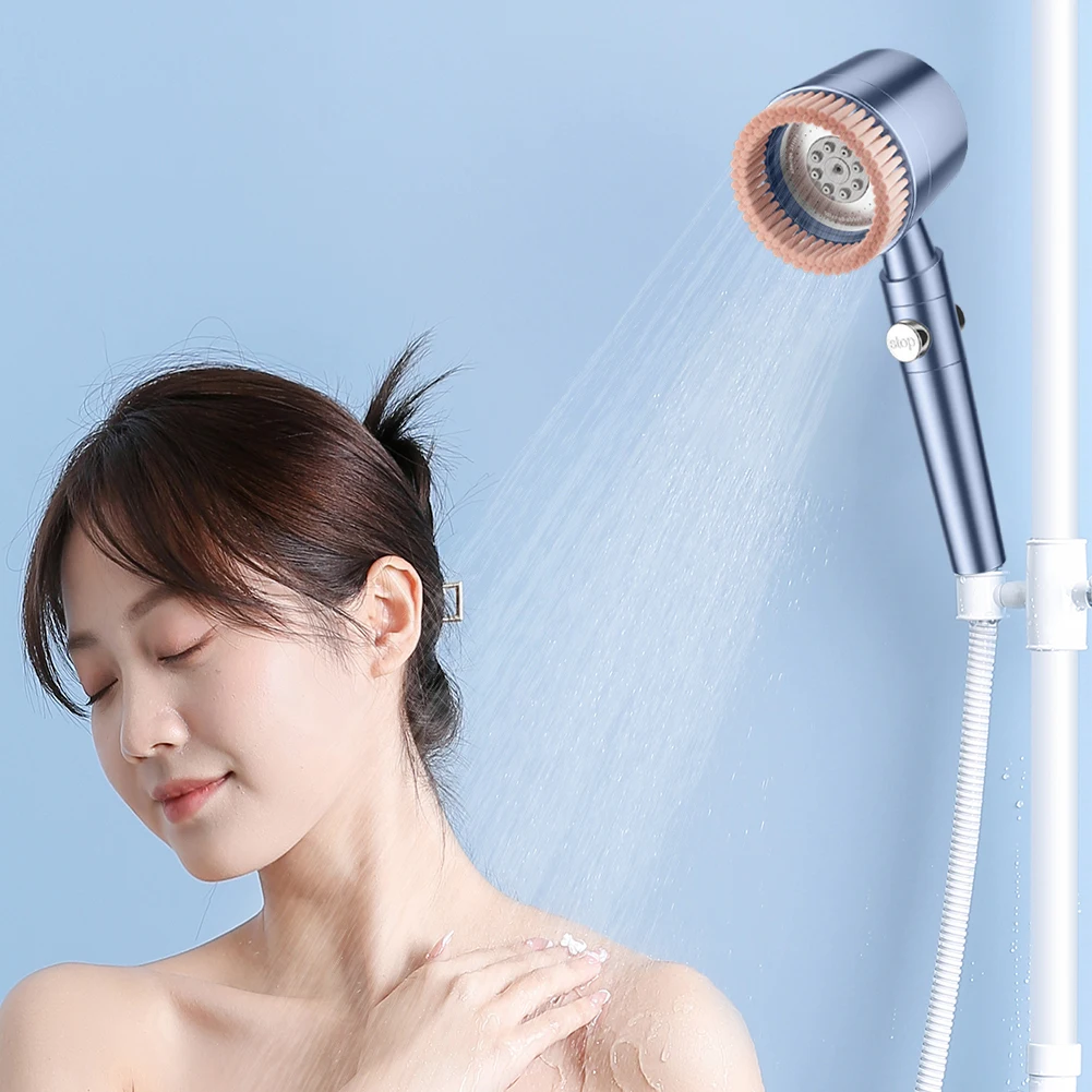 5 Modes Adjustable Bathroom Shower Head High Pressure Handheld Shower Heads Water Saving Round Filtration Showerhead Accessories