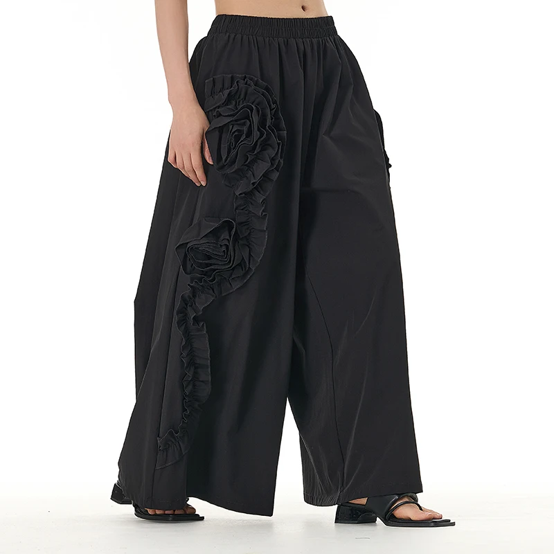 2025 spring/summer new plus size women\'s clothing Yamamoto dark loose slimming wide leg pants fat mm casual pants 31658