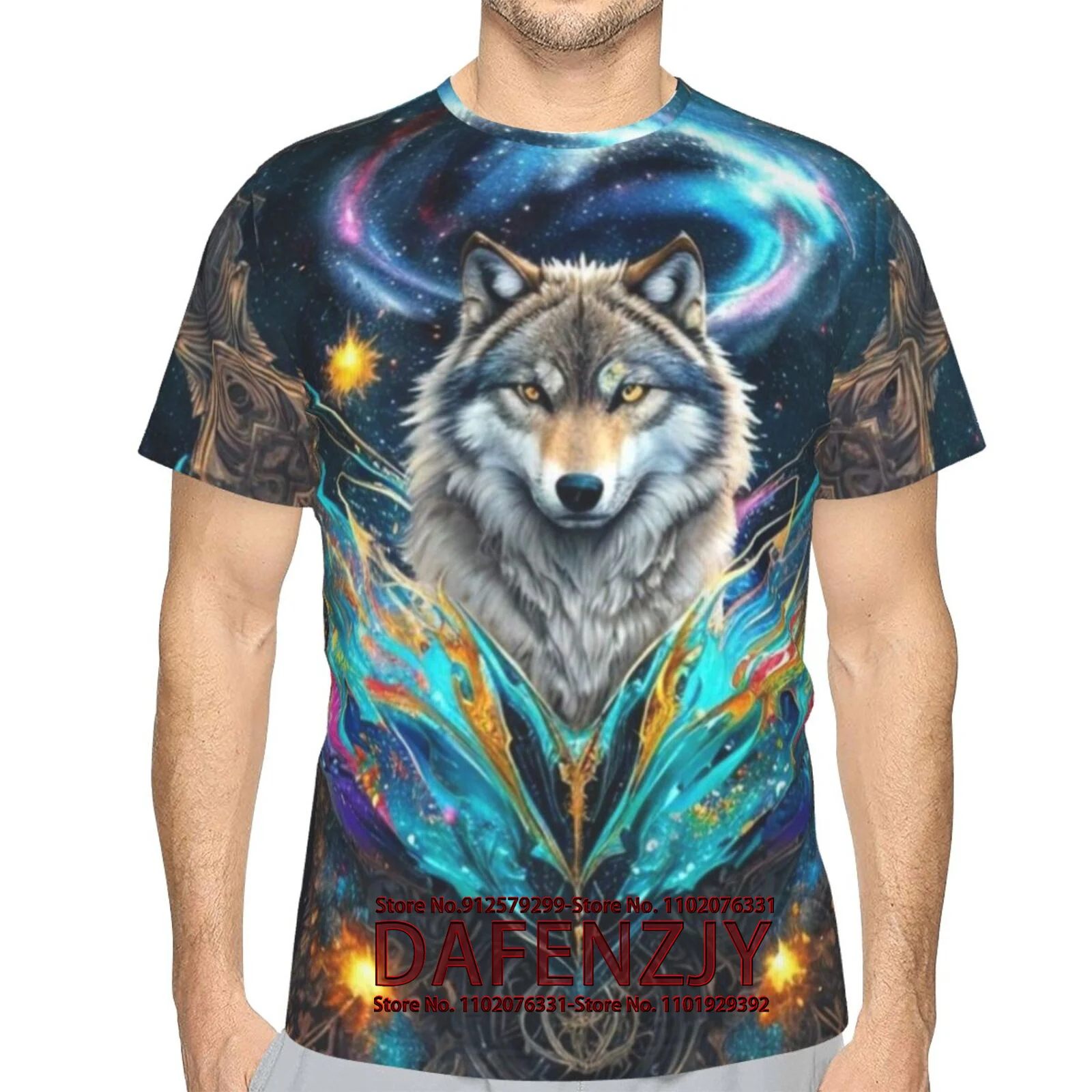 Wolf T Shirt For Mens Animal Print Short Sleeve Top 3D Casual Street Man's T-shirt Oversized Tee Shirt Men Vintage Clothing