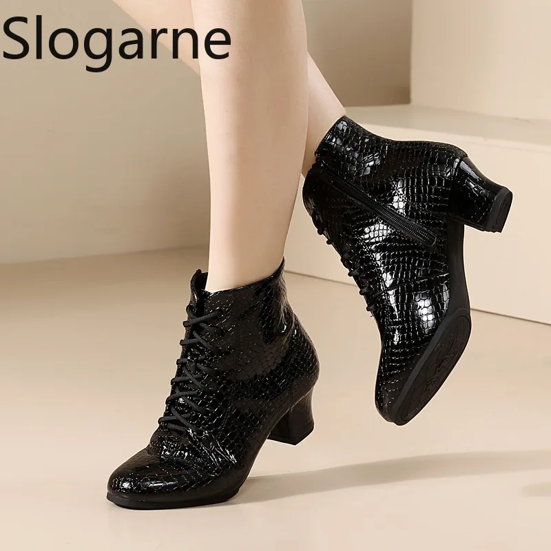 Women Latin Ankle Boots Ballroom Modern Dance Shoes Ladies Jazz Latin Dance Sneakers Girl Sport Shoes Stage Footwear Short Boots