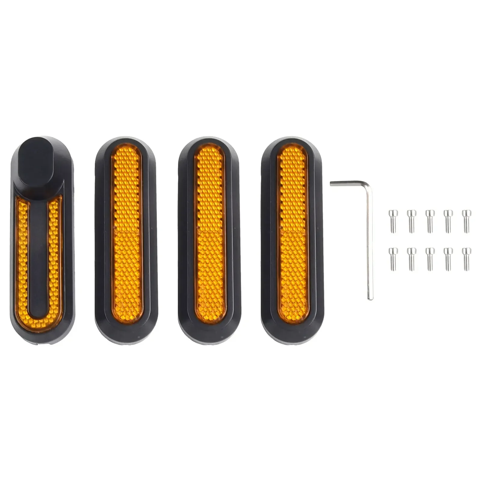 

High Quality Decorative Cover Reflective Strip 4pcs Decorative Cover 9.8x2.8x2cm Stable Characteristics Electric Bicycle