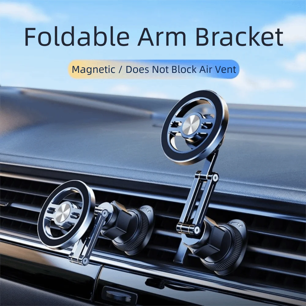 360 °   Rotation Auto Magnetischer Telefonhalter Faltbares Design Magnetischer mobiler Ständer Drehbarer Design Telefonständer