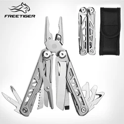 FREETIGER 17 In 1 Multifunction Stainless Steel Multi-tool Pliers Folding Pliers with Knife Saw Screwdriver Mini Foldable Pliers