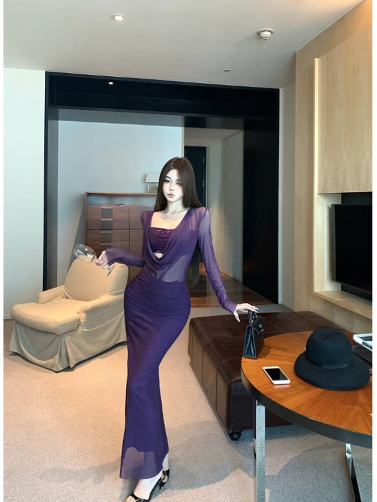 

Сексуальное облегающее платье-футляр Pure Desire с завязками, длинное, женское, дизайнерское, утягивающее, с юбкой-оберткой А-силуэта, для зимнего сезона