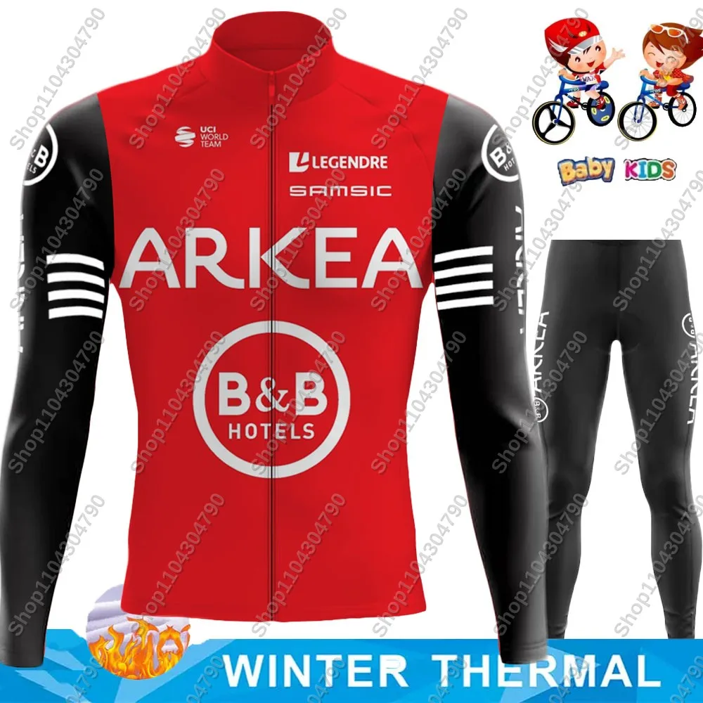 2025 Kids ARKEA B&B HOTELS Samic Cycling Jersey Set Boys Girls Cycling Clothing Long Sleeve Cycling Kits Road Bike Suit