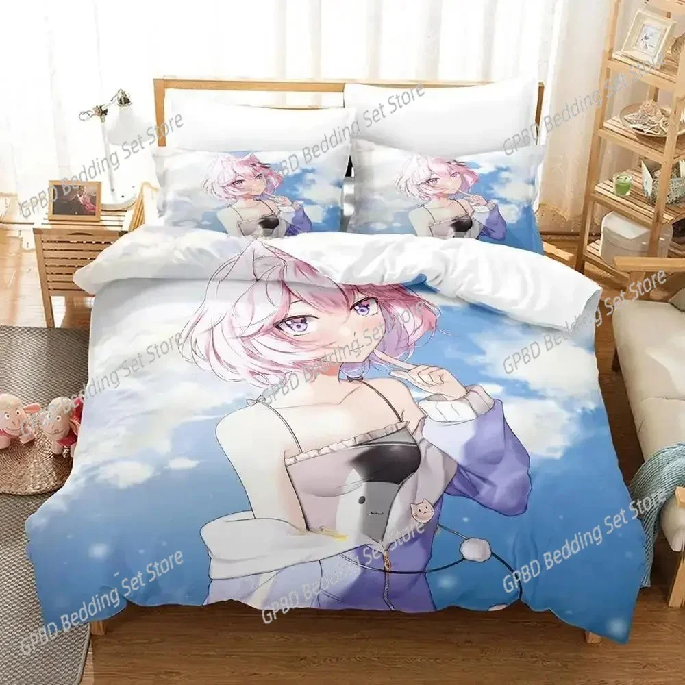 

New 3d Anime Kawaii Girls Nyanners Bedding Set Single Twin Double Queen King Cal King Size Bed Linen Set