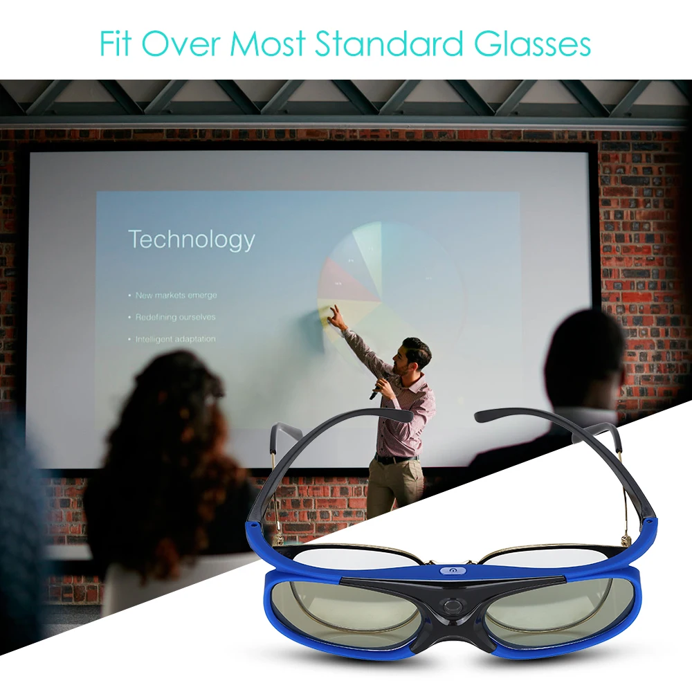 Universelle DLP-Link 3D-Brille USB-Aufladbare Aktive Shutter-Brille für Xgimi Optoma LG Acer Jmgo BenQ DLP LINK Projektoren – Detail 4