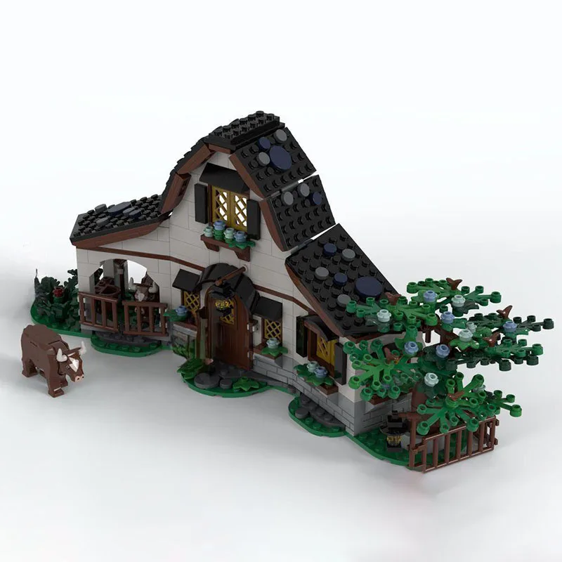 585-teiliges, verzaubertes, stabiles Moc-Bauset, mittelalterliches Haus, DIY-Architektur, einzigartiges Geburtstagsspielzeug für Sammler