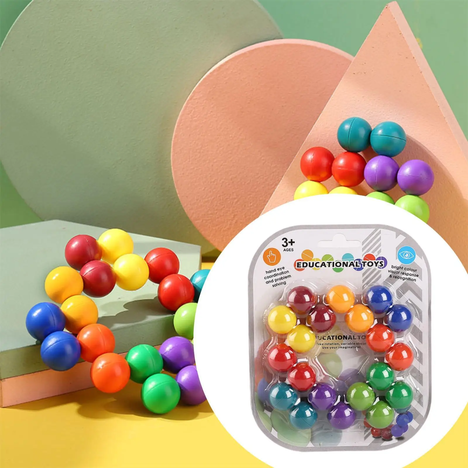 Sensory Toys Inseparable Rainbow Ball for 3-12 Year Old Children Boys Girls