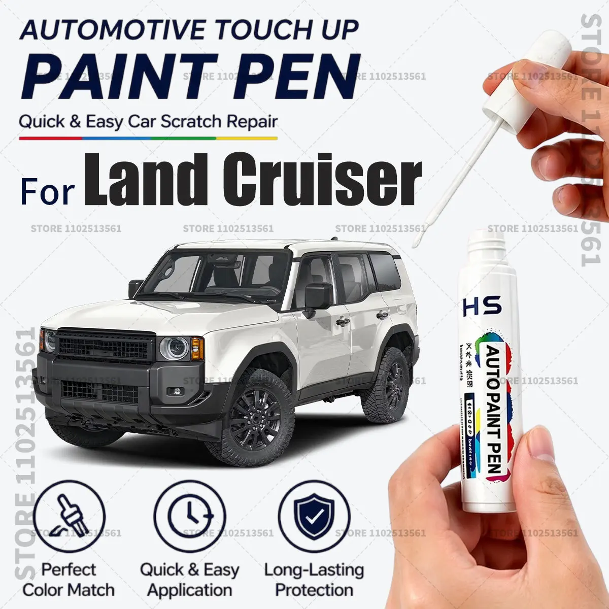 For Toyota Land Cruiser Car Paint Repair Pen Restores Original Factory Paint Finish Bronze Wind Chill Pearl Deep Blue Black Red