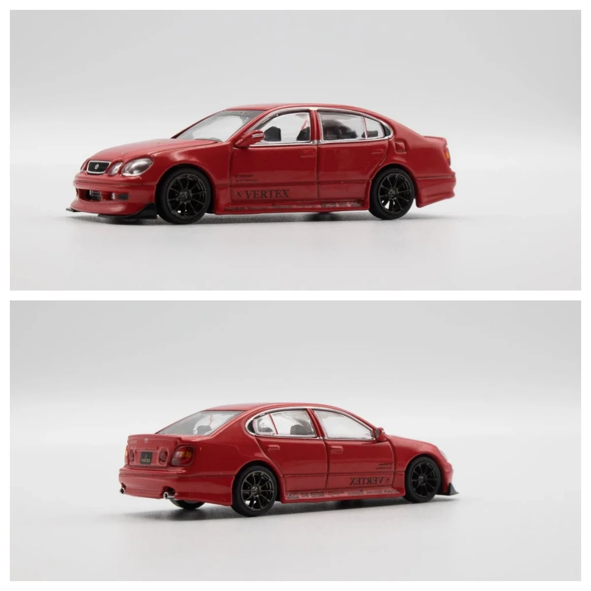 VERTEX ARISTO JZS161 RHD RED W/CARDS 1/64 BY TARMAC WORKS Diecast Model Car Collection Limited Edition Alloy