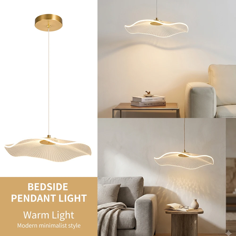 LED Modern Minimalist Hanging Lamp, Acrylic, Warm Light 3000K, Suitable for Foyer, Corridor, Room 110-220V Height Adjustable