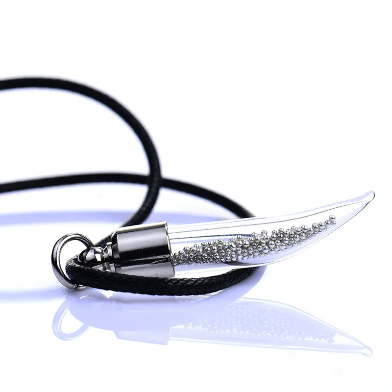 1PC Glass Perfume Bottle Pendant Necklaces Black Cord Chain Name on Rice Glass Bottle NecklaceKeepsake Jewelry