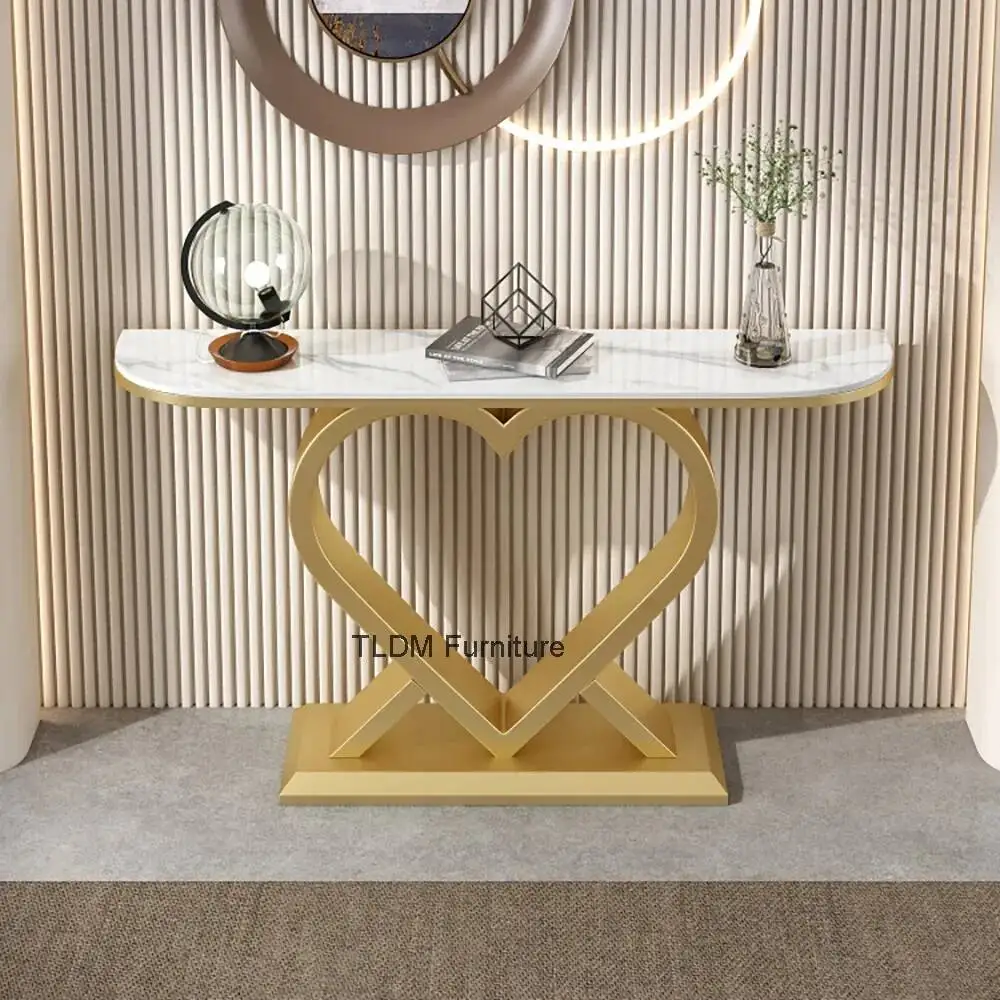 Mesa Consola de Diseño Nórdico para el Recibidor, Estilo Minimalista y Glamuroso, Mesa Consola Moderna de Mármol para el Hogar, Tavolo Soggiorno