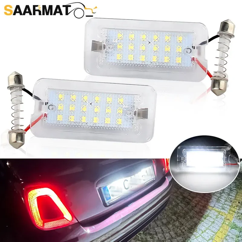 

2Pcs Canbus Car LED Number License Plate Light Lamps for Fiat 500 / Abarth 500 2007-2016 51800482