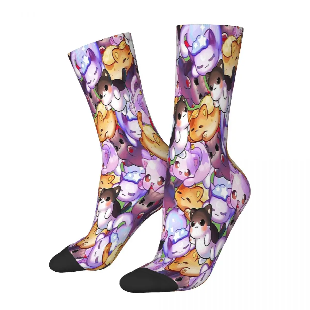 Aphmau Meow Plushies Anime Cats Cat Cute Kawaii Animal Aniamls Socks Male Mens Women Autumn Stockings Polyester