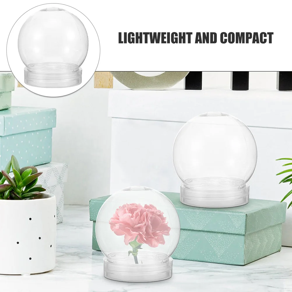 

6Pcs DIY Plastic Water Globe Clear Snow Globe Prop 150ml DIY Supplies Crafts Making Decoration Clear Crafts Water Globes