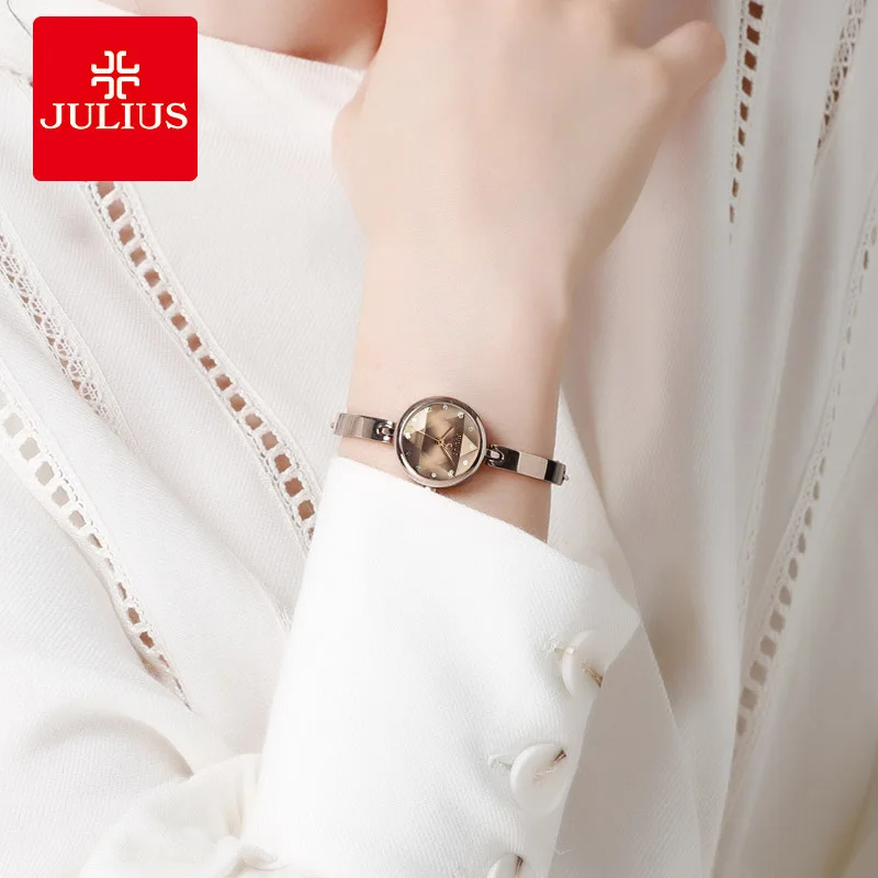 Hot Julius Lady Women\'s Watch Fashion Hours Dress Rhinestone Shell Bracelet Chain Business School Girl Birthday Gift Box 878