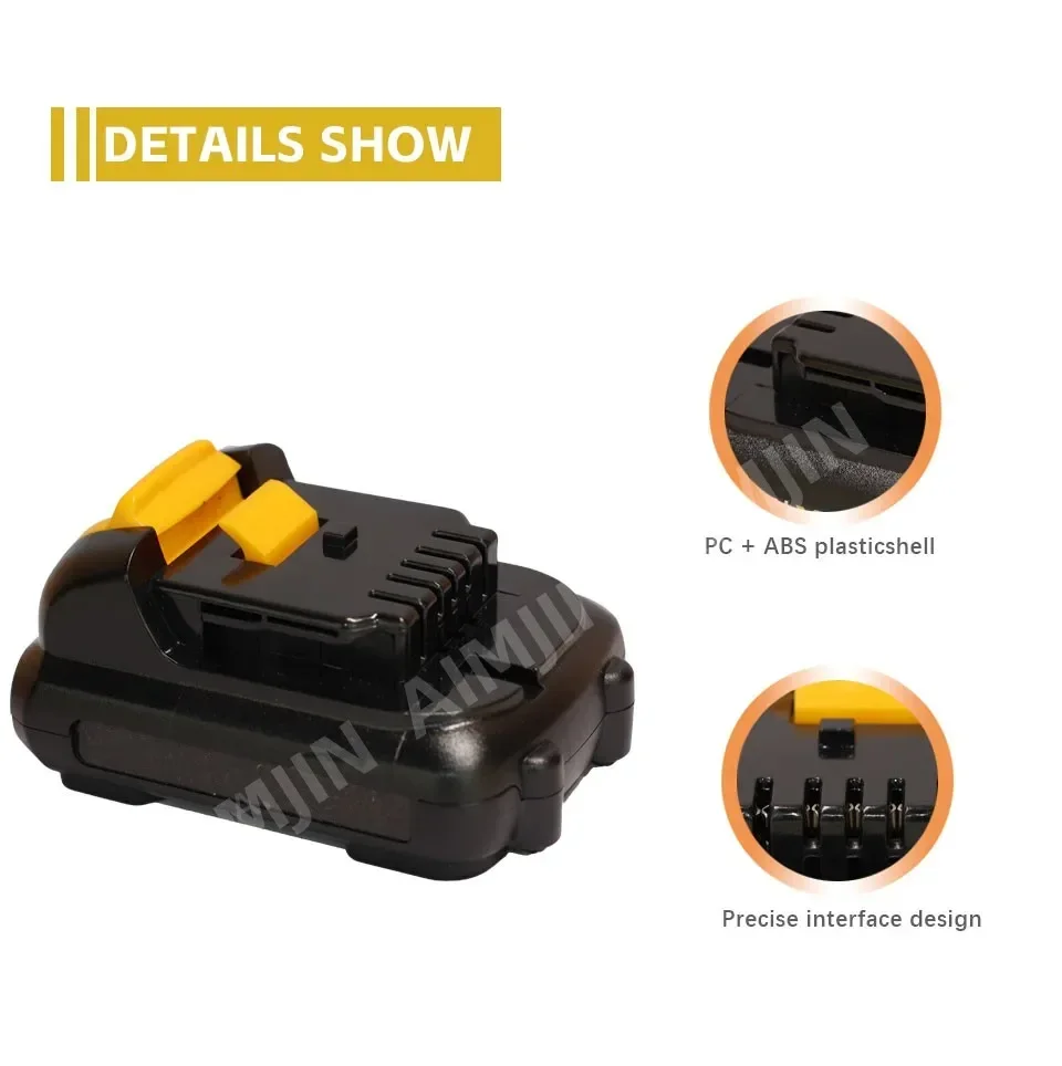 Dewalt DCB120 리튬 이온 배터리, 12V 4Ah 배터리, DCB123 DCB125 DCB124 DCB122 DCD710 전동 공구 배터리 교체