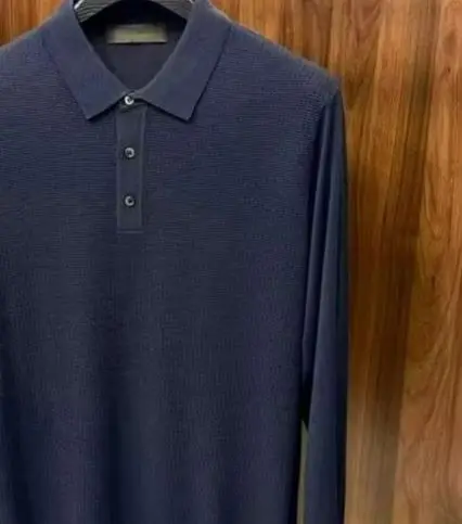 

Italian LP old money wind 25 spring and autumn cashmere mulberry silk Haiou neck knitted polo shirt