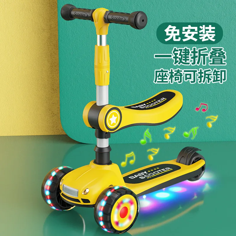 Children's Scooter Wholesale 1-3-6 Years Old Baby Two-in-one Scooter Children Can Sit on A Slippery Car