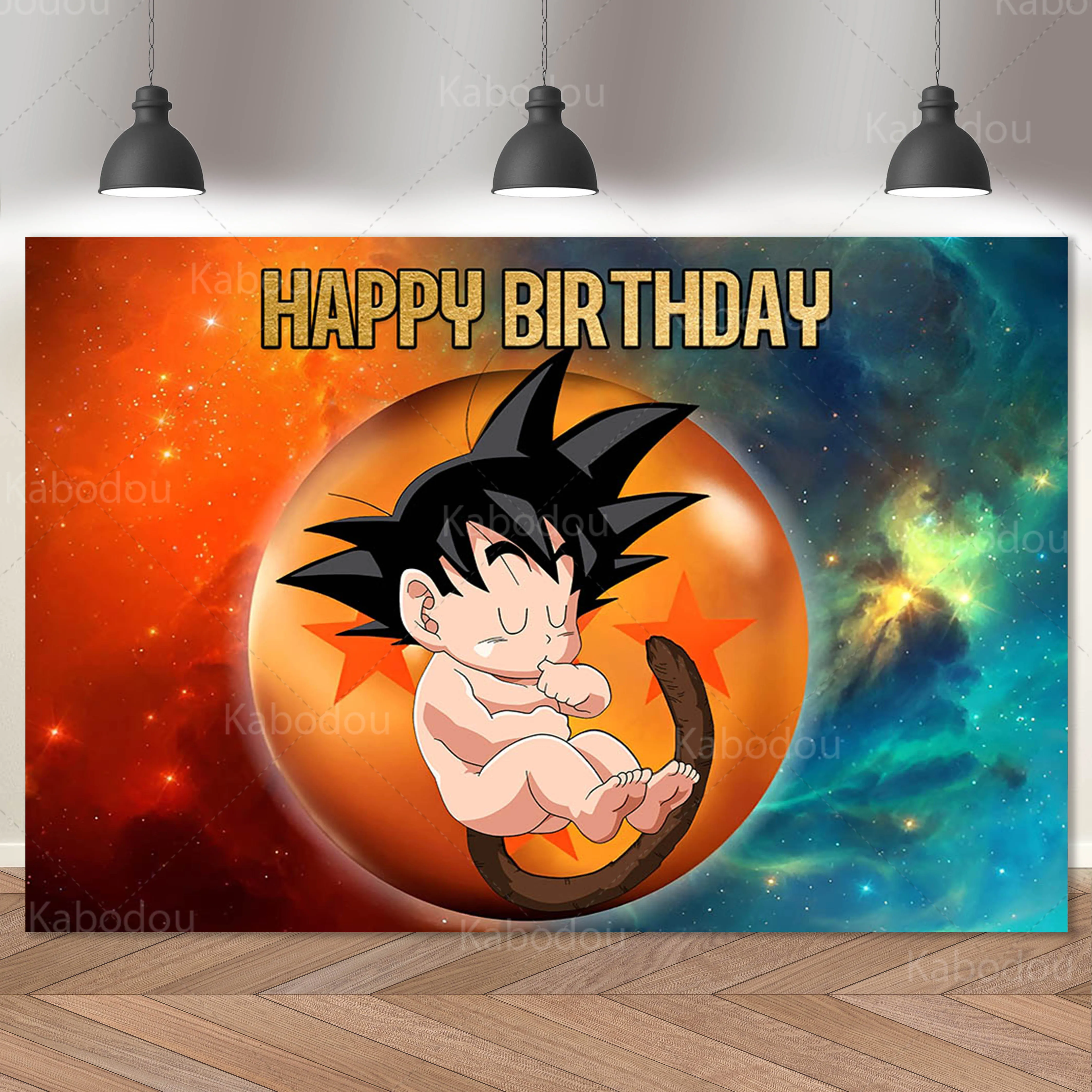 Dragon Ball Goku sfondo Kid Birthday Party Decoration Photography Background Banner Poster Baby Shower Studio puntelli