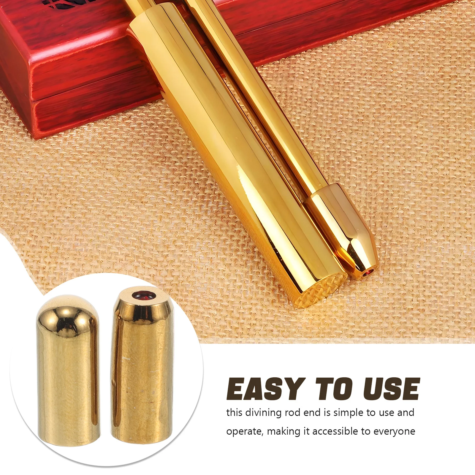 2 Stück Präzisions-Metall-Wünschelrute-Teile, vordere und eindkappen, Wahrsagestab-Zubehör für die Wasserschatzsuche, Energiesuchung