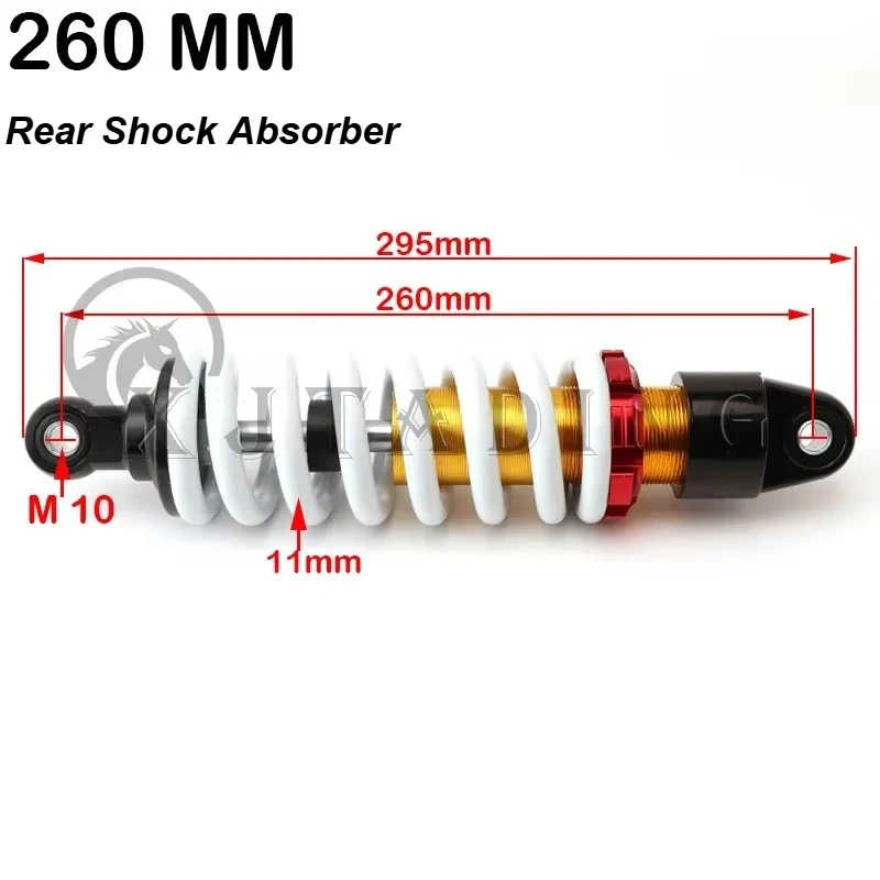 260mm 270mm 280mm Rear Shock Absorber for 110cc 125cc Motorcycle ATV Dirt Bike,Heavy Duty Suspension,Motocross Quad Accessories