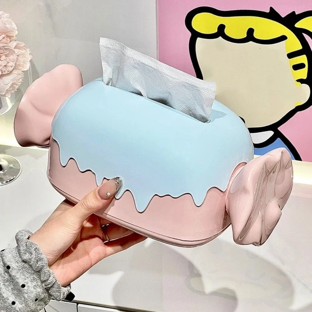 Cartoon Snoep Tissue Box Plastic Servethouder met grote capaciteit Prachtige decoratieve papieren handdoekdispenser Opslagfunctie