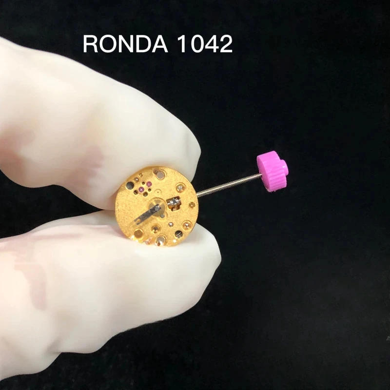 Nowy oryginalny szwajcarski RONDA 1042 ruch złoty i srebrny kwarcowy zegarek z czujnikiem ruchu akcesoria do Mouvement dokładny czas podróży