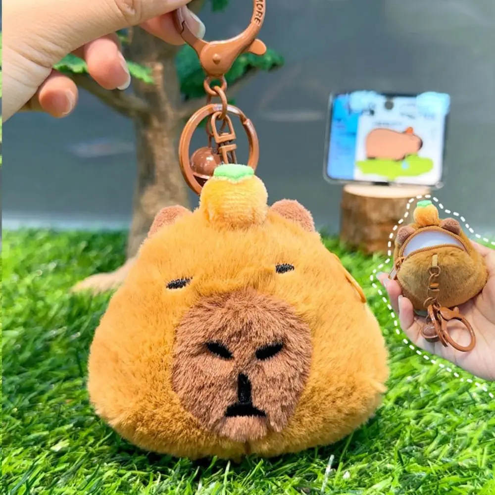 ใหม่ Creative Capybara จี้ตุ๊กตาการ์ตูน Capybara ตุ๊กตาตุ๊กตารถพวงกุญแจแขวนกระเป๋าเป้สะพายหลัง Decor หญิง