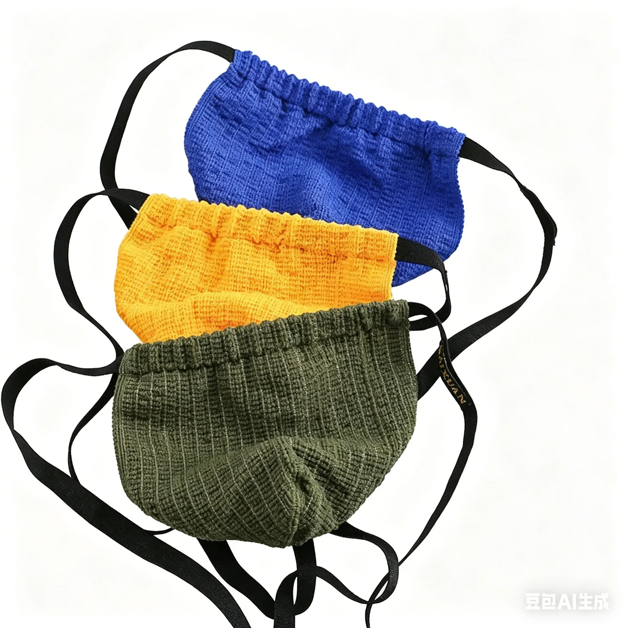 Men's Rainbow Knit G-String, Thin Strap Sexy Single T-Back Underwear, Breathable INS Style Trendy Briefs Gays Erotic Underpants